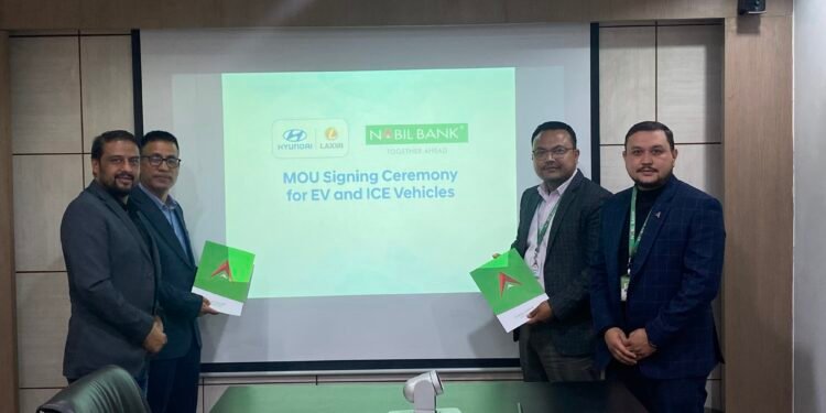 Laxmi Intercontinental and Nabil Bank have signed an MOU to provide credit facilities for EV and ICE vehicles.