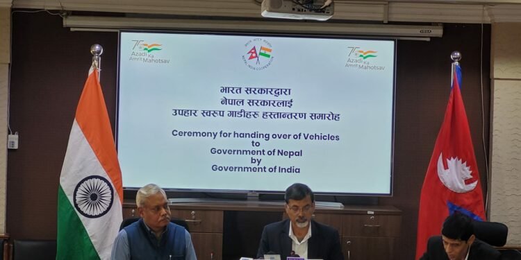 Handing Over of vehicles by Government of India to Nepal for conduct of elections