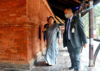 President Bhandari in Baglung to worship at Kalika Bhagawati temple