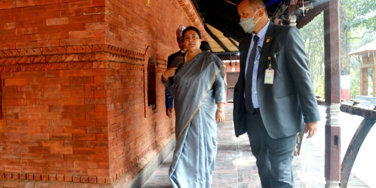 President Bhandari in Baglung to worship at Kalika Bhagawati temple