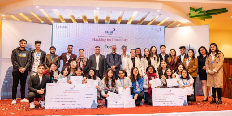 Shequal Foundation’s ‘Hacking for Humanity’ hackathon supported by Ncell concludes successfully, Team Code Crafters wins first prize