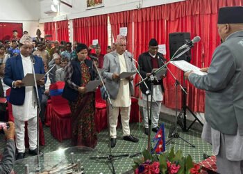 Karnali State Chief Pariyar administers oath of office to three NC ministers
