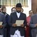 Lamichhane and Wagle take an oath of office