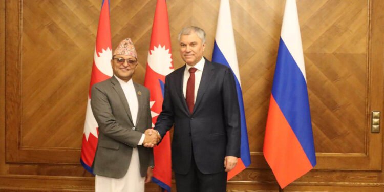 NA Chair Timilsina, Russian Parliament Chair meet