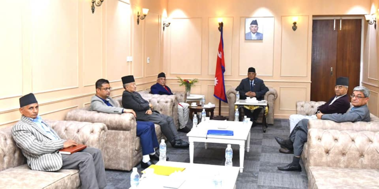 Three parties meet to discuss contemporary political issues