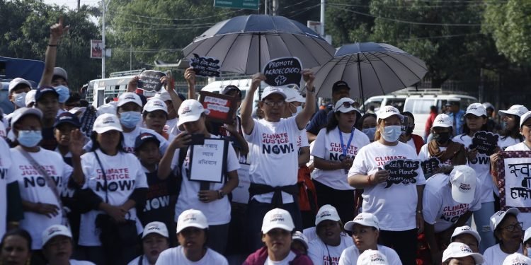 Human Chain for Climate Justice Organized by ActionAid International Nepal
