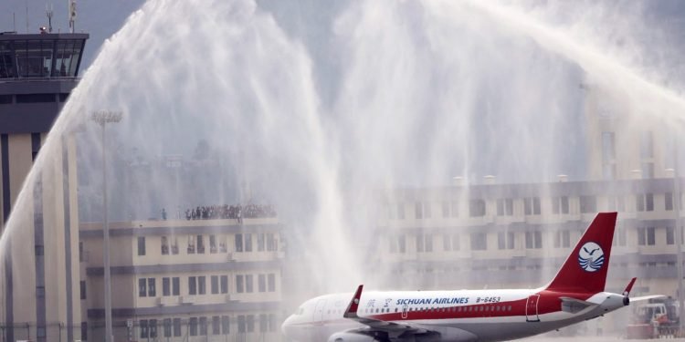 Pokhara Airport sees operation of first international flight