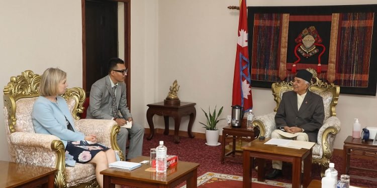 British Ambassador Pollitt pays courtesy call on President Paudel
