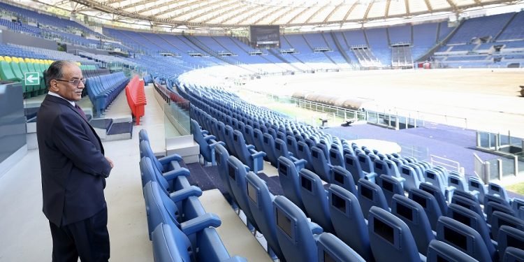 PM Dahal observes Olympic Stadium