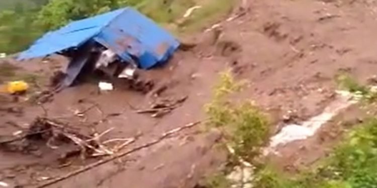 Displaced families living under open sky