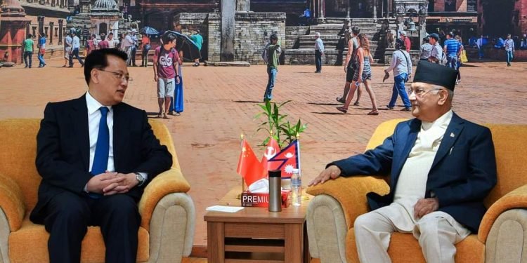 UML Chair Oli and CPC leader Yuan meet