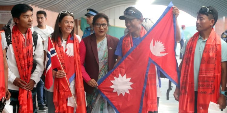 Harila, Sherpa receive grand welcome at TIA
