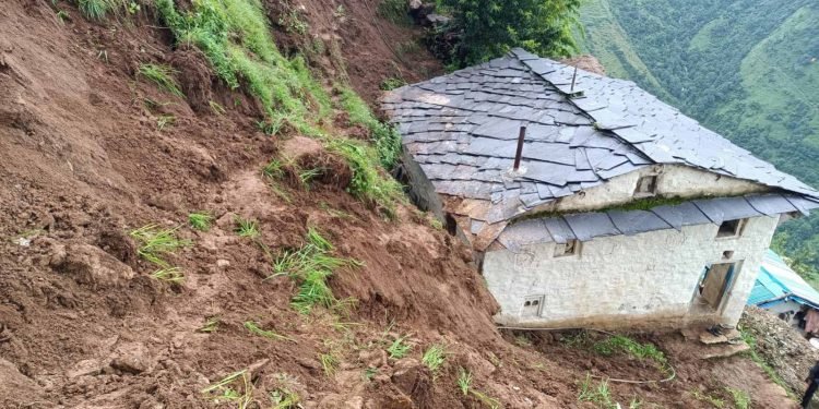 Two houses collapse due to rain in Baglung