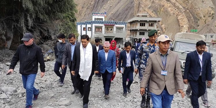 DPM Shrestha pledges to restore flood-hit Kagbeni with much priority