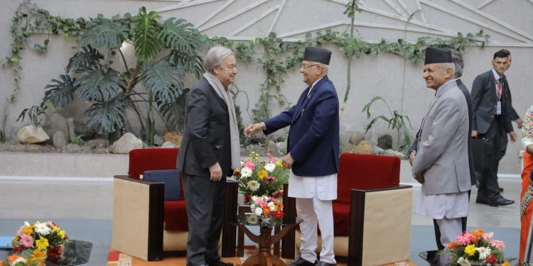 UN Secretary-General calls on UML Chair Oli