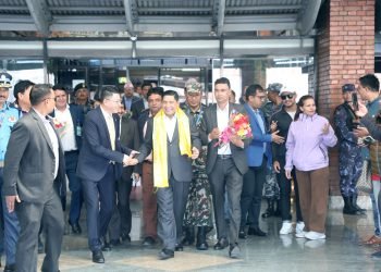 DPM Shrestha arrives home from China