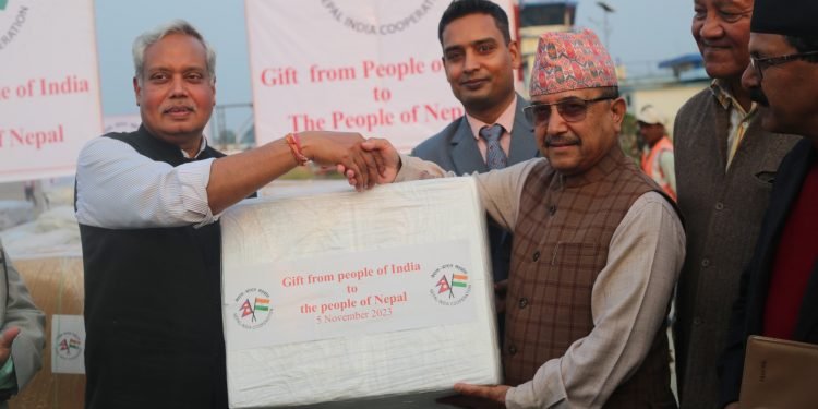 Handing over of Earthquake Relief Materials to the Government of Nepal