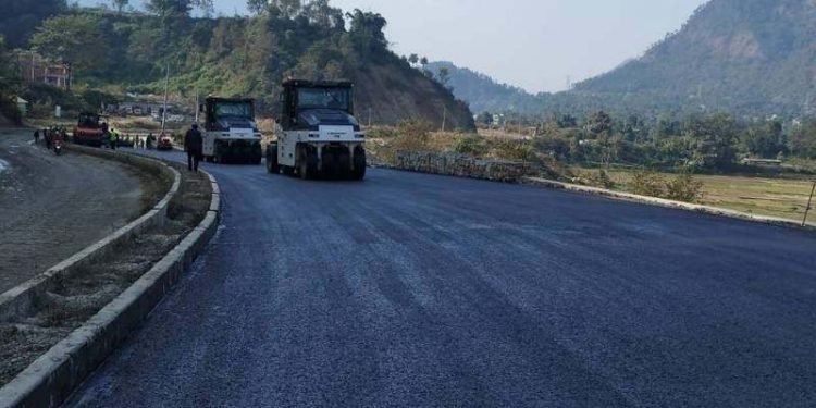 Work underway to blacktop Jamune-Pokhara road section