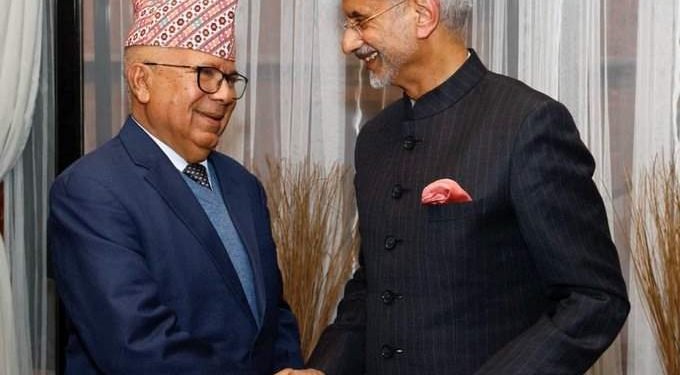 Visiting Indian External Affairs Minister Jaishankar meets with Unified Socialist Chair Nepal  