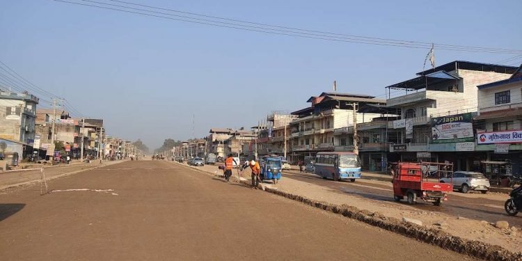 Narayangadh-Butwal road section: Only 50 percent progress with six months left for deadline to expire