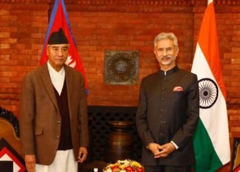 Visiting Indian External Affairs Minister Jaishankar meets with NC President Deuba