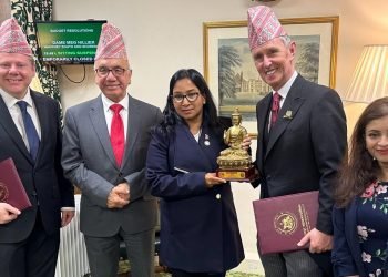 Mayor Dahal and Deputy-Speaker of UK House of Commons, Nigel, meet