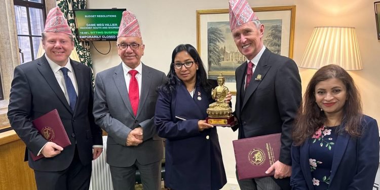 Mayor Dahal and Deputy-Speaker of UK House of Commons, Nigel, meet