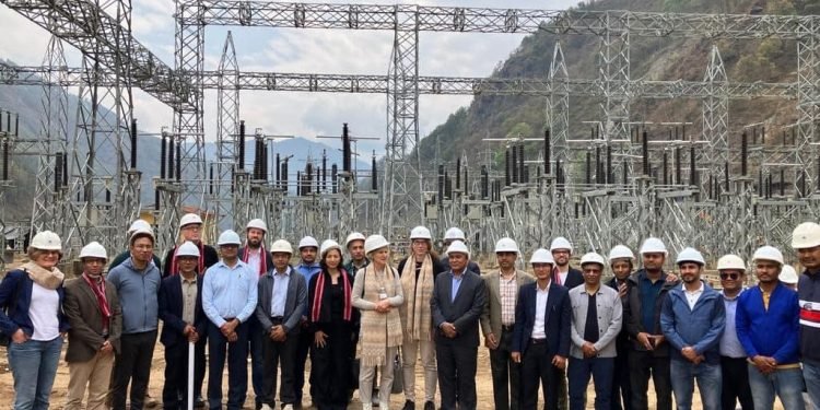 Visiting MBZ delegation inspect Trishuli substation