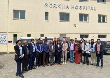 German delegation visit Gorkha Hospital reconstructed with funds from German govt  