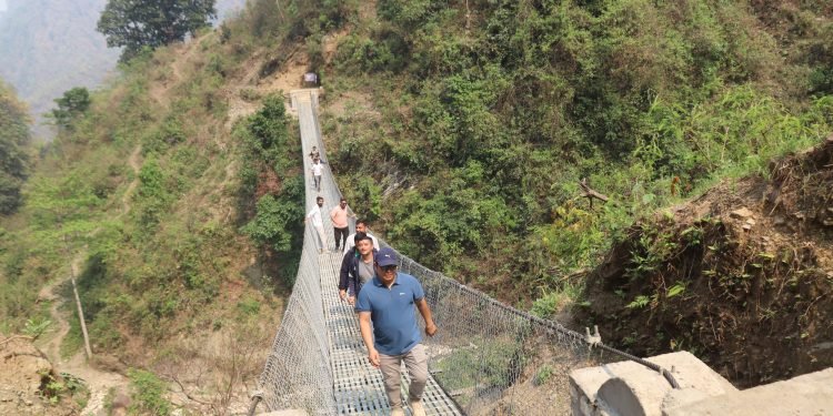 Bridge linking Thaprang-Tipang constructed