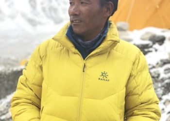 Record-holder climber Kami Rita ascending Sagarmatha for the 29th time