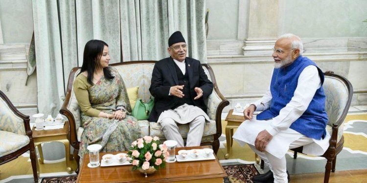 PM Dahal, his Indian counterpart Modi meet