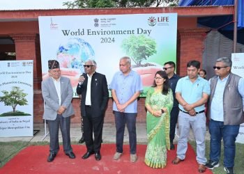 Embassy of India in Nepal plants tree on World Environment Day