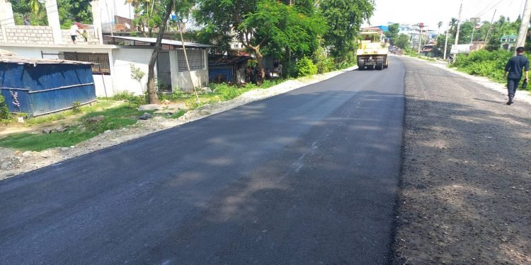 Blacktopping of Birtamod-Sanishchare road being blacktopped