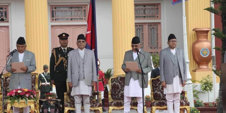 Newly-appointed Prime Minister Oli takes oath of office