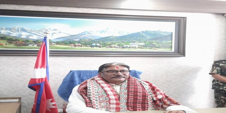 Newly appointed Labour Minister Bhandari assumes office