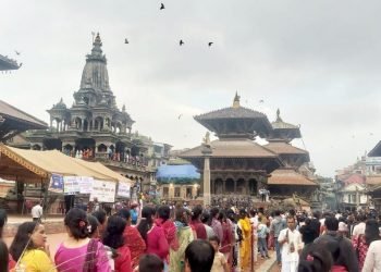 Hundreds of devotees gather at Krishna temple in Patan to observe Shri Krishna Janmaashtami