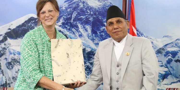 Australian ambassador pays farewell call on NA Chair Dahal