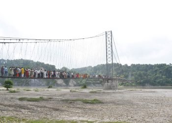 Suspension bridge linking Balmiki Ashram comes into operation