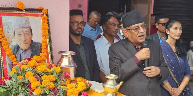 Chair Dahal applauds Dulal for encouraging children to engage in social movement