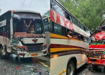 Bus, truck collide in Chitwan