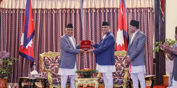 PM Oli presents Security Council’s reports to President Paudel