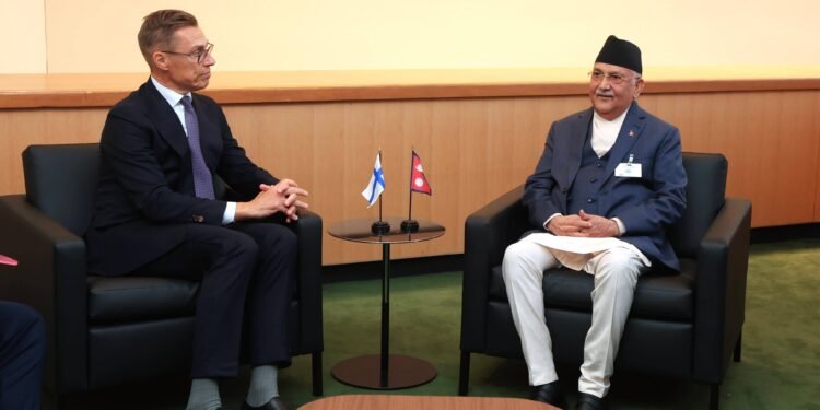 PM Oli holds meeting with Finland’s President Stubb