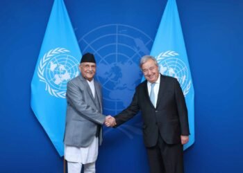 PM Oli meets with UNSG Guterres