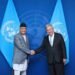 PM Oli meets with UNSG Guterres