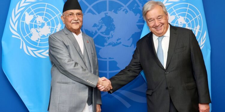 PM Oli and UNSG Guterres agree on the need to drastically reduce greenhouse gas emissions