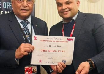 British-Nepali Chef  Baral Recognized as “Momo King” at the House of Lords for Global Contributions