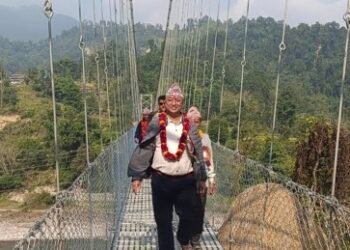 Bridge linking Lumbini and Gandaki provinces installed in Arunkhola