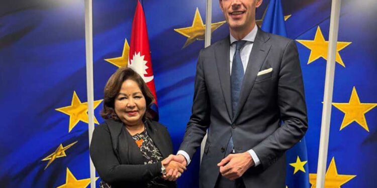 Dr Deuba discusses climate action with EU Commissioner