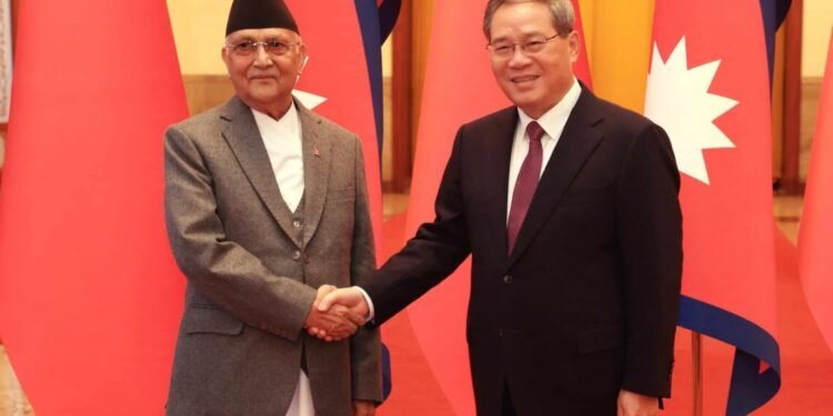 Chinese Premier Li welcomes PM Oli in Beijing